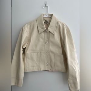 CHUU Something In Mind Leather Jacket – CREAM – One Size